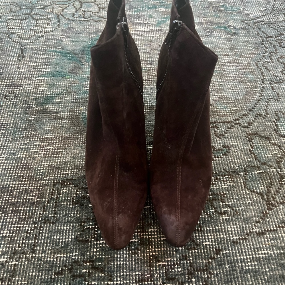 Brown Suede YSL Ankle Boots Size 9